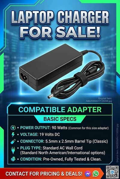 laptop charger for sale 100% working condition