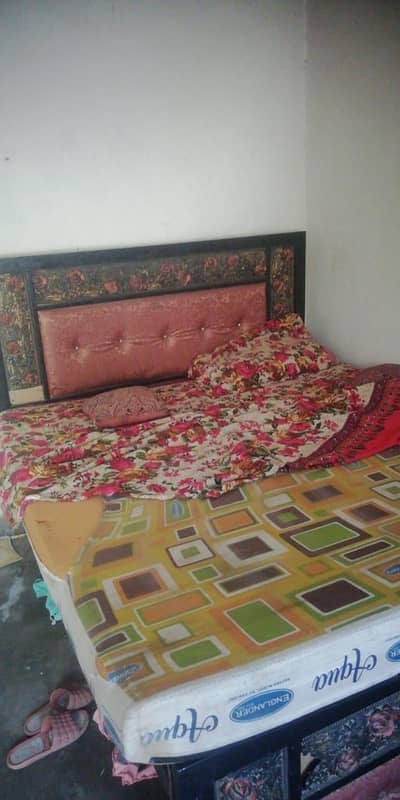 Steel bed with mattress Available now