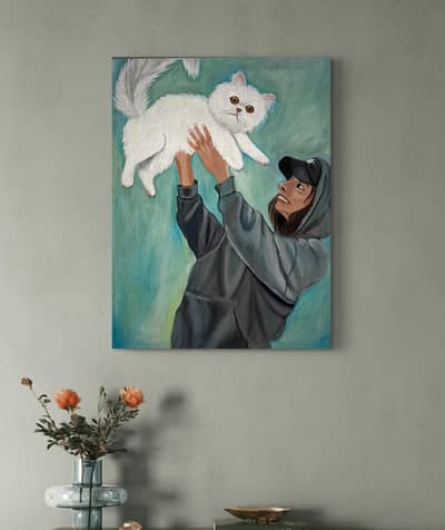 Handmade cat painting