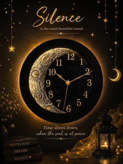 this is a moon clock wall hanging.