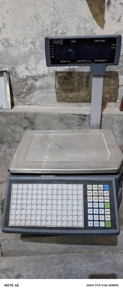 Black copper barcode weigh scale