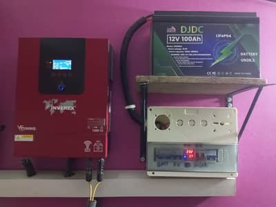 urgent sale inverx 1.2kw inverter with 12v 100Amp DJDC lithium battery