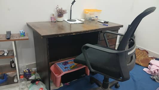 Study table (Big) in good condition 12k (Chair is sperate for 10k)