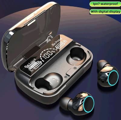 Black Bluetooth Earbuds with Charging Case