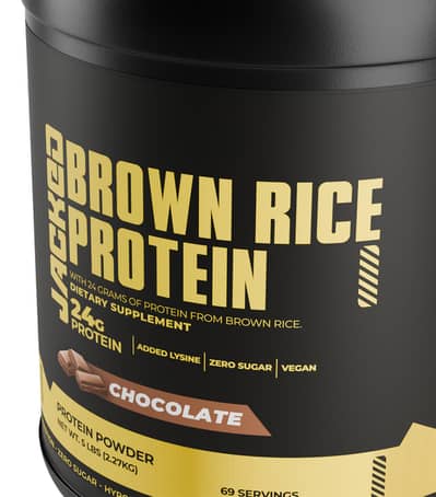 Brown rice protein, brand jacked nutrition