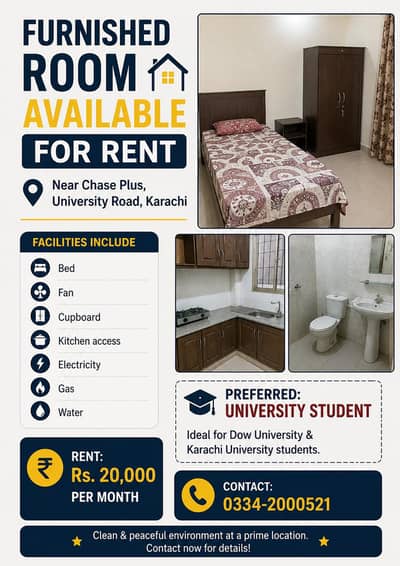 furnished room available