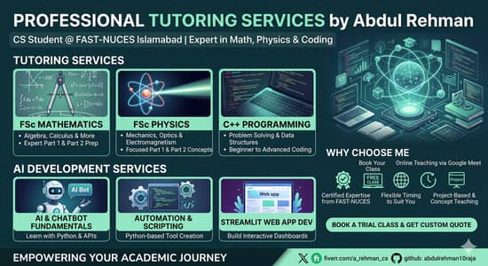 Online Tution For c++, AI automation, AI Chatbot development and fsc