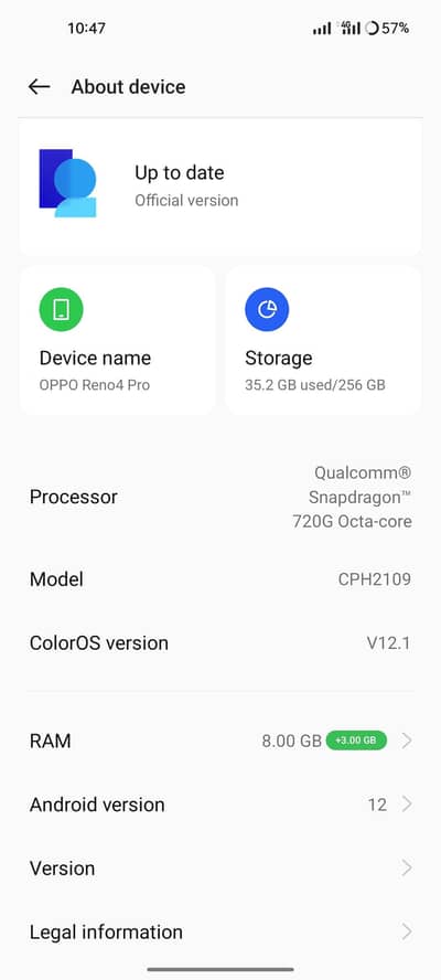 OPPO Reno 4 pro exchange