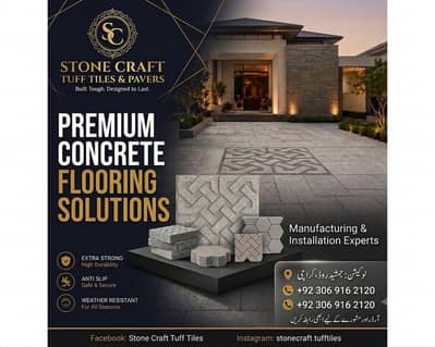 Stone Craft Tuff Tiles & Pavers Flooring  Premium concrete flooring
