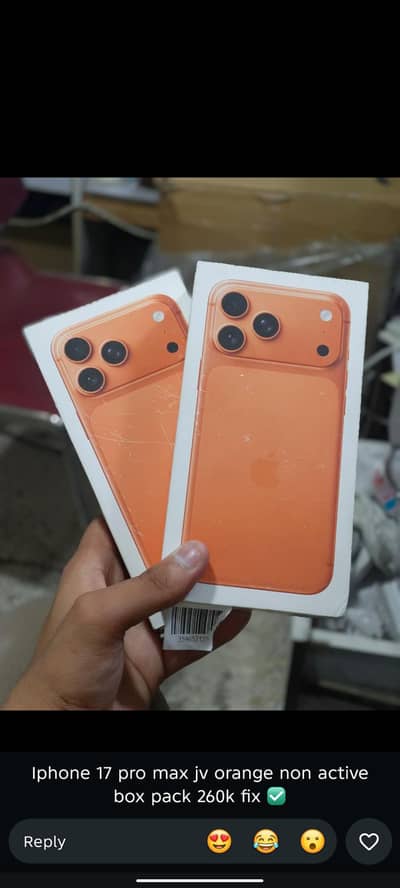 17pro max jv non active box pack 256gb 2pice available
