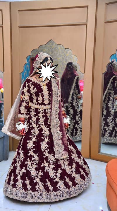 hand embedded bridal lehnga
