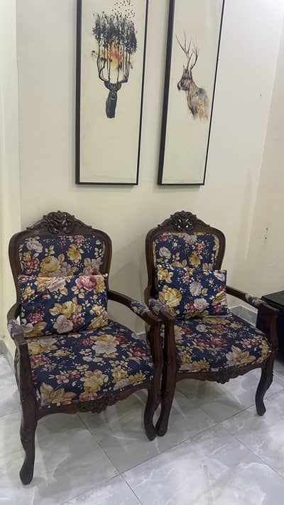 Solid wood Bedroom Chairs (set of 2) - Master molty Foam used