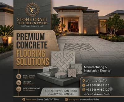 Stone Craft Tuff Tiles & Pavers Flooring | Modern Concrete Flooring