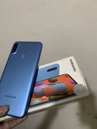 Samsung Mobile A11 with box  03247499537