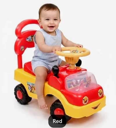 Kids Riding Car with Lights & Music | ABS Plastic Ride-On Toy | Red,