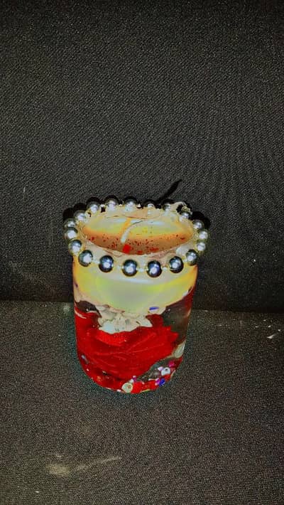 Crystal Red Rose Gel Candle 