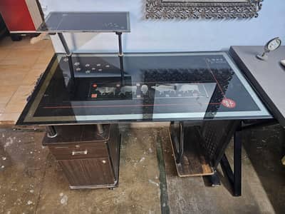 Computer Table | Study Table | Office Desk | Tempered Glass Top