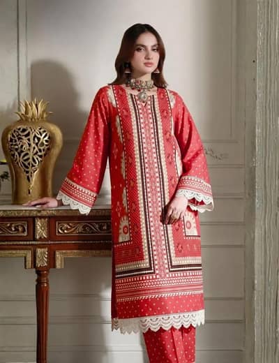 Printed Arabic Lawn Kurta Set for Women's dress.