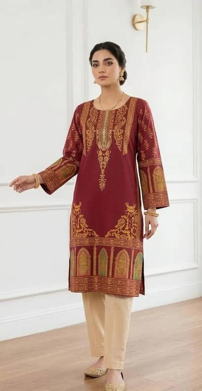 Printed Arabic Lawn Kurta Set for Women's dress.