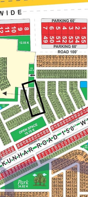Direct Access From 150'Feet Kunhar Road Near Park Near Main Gate 10 Marla For Sale BB Block