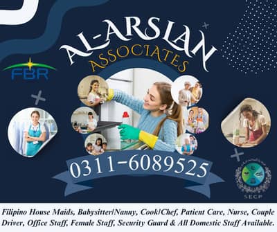 Maids / House Maids / cook / House chef / Baby Sitter maid available