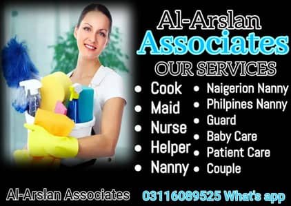 Maids / House Maids / cook / House chef / Baby Sitter maid available