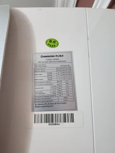 DC INVERTER 1.5 Chang hong ruba Ac