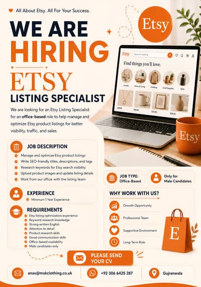 E-commerce & Etsy Office Jobs Available Fresh Experienced Staff Needed