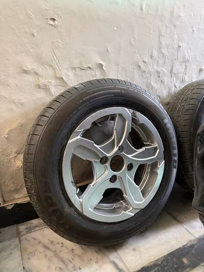 Imported 13 Inch rims with new imported 2025 tyres for mira alto 660cc