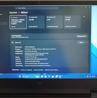 Hp Victus 16 Ryzen 7 8845HS RTX4070 16GB DDR5 | Gaming Laptop