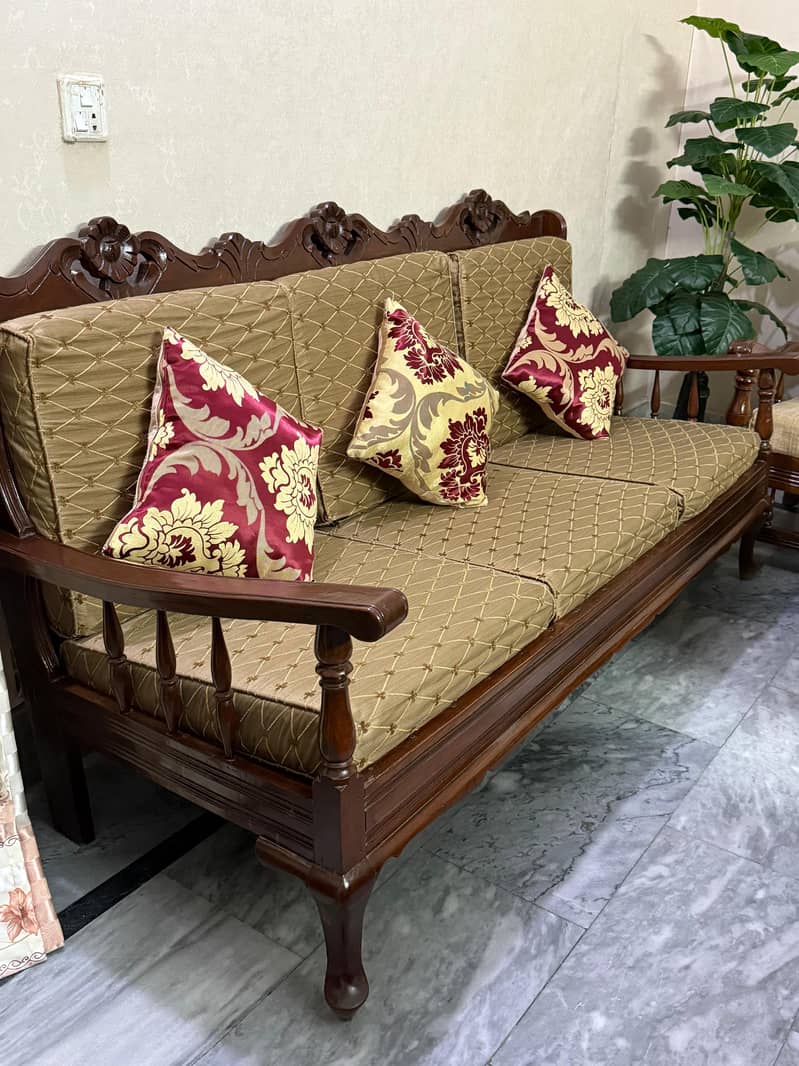 Solid Wooden Sofa 3+1+1 1