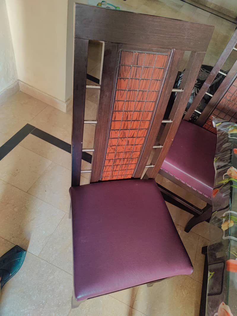 6 seater dining table set / wooden chairs / wooden table 2