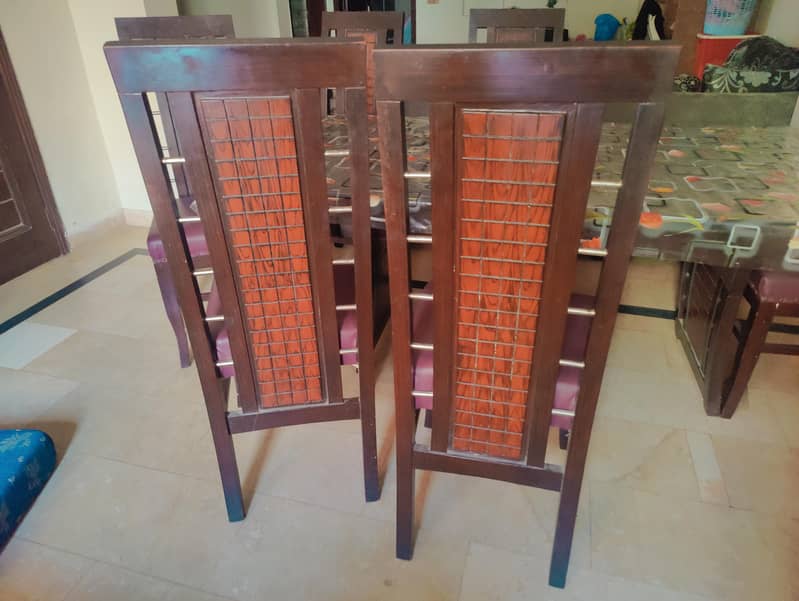 6 seater dining table set / wooden chairs / wooden table 3