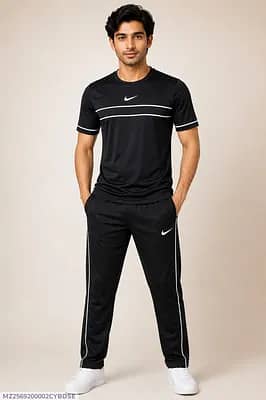 2 Pcs Men's Fleece Plain Track Suit