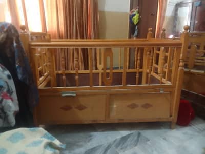 WOODEN BABY COT