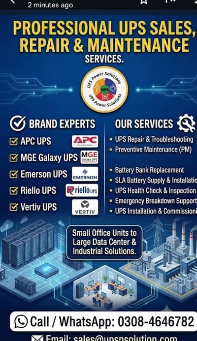 APC | MGE | Emerson | Riello | Vertiv UPS Sales, Repair & Maintenance