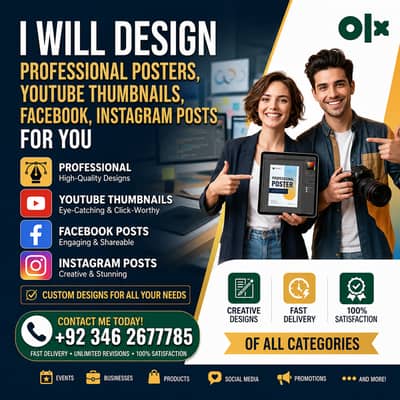 YouTube Thumbnails Designer , Graphic Design Service Social Media Post