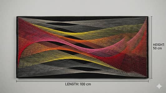 String Art | Wall Frame | 100cm * 50cm | Best for empty Bed walls