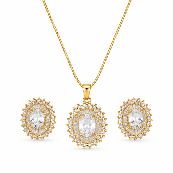 Luxury Crystal Jewelry Set for Women – Necklace and Earrings