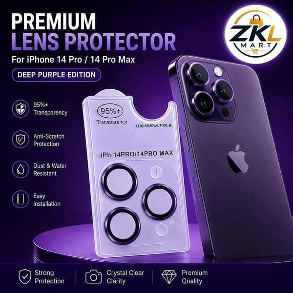 14 Pro / 14 Pro Max Camera Lens Protector – Deep Purple