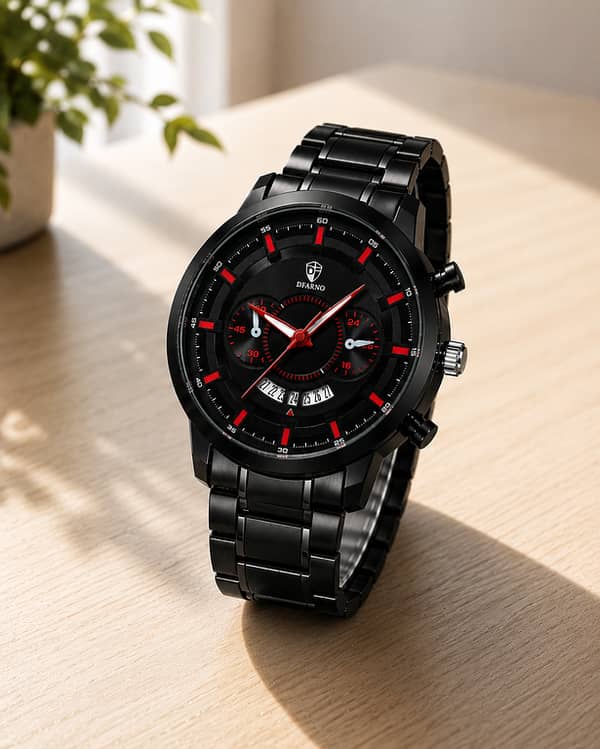 DFARNO Watch Premium Black Chronograph