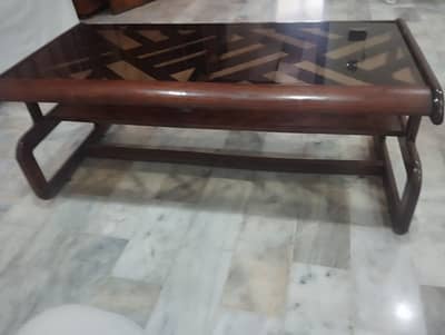 Center Table Set in Sheeshum Wood Excellent Condition.