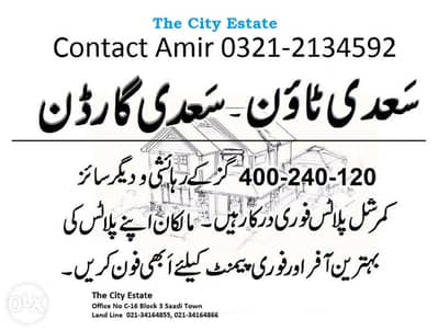 120, 240, 400 Sq Yd Plot For Sale Purchase in Saadi Town And Saadi Garden Scheme 33
