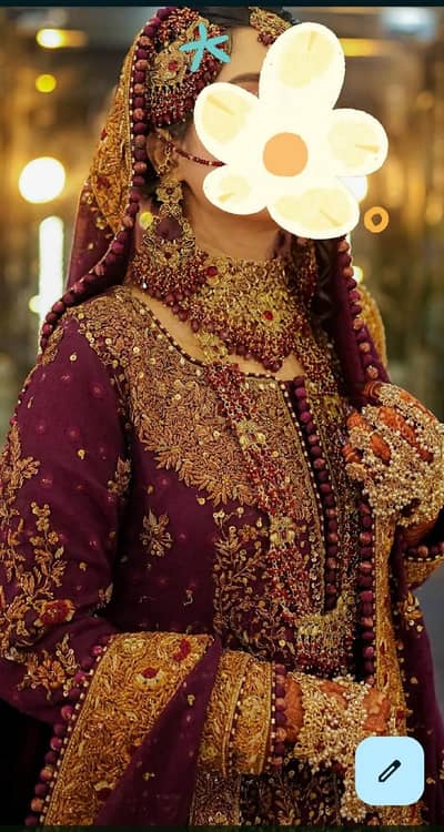 Bridal Barat + Walima Dress with Jewellery for Sale