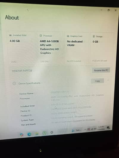 HP PC A4 processor AMD 4 gb RAM HHD 250 gb gaming PC full computer for