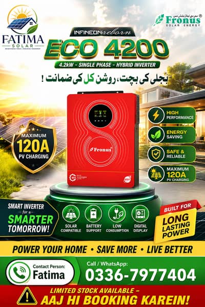 4.2KW Fronus ECO 4200 Hybrid Inverter For Home & Office | Best Quality