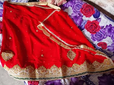 Red bridal dress for sale Heavy Kundan zardozi work. .