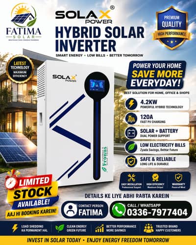 Hybrid Solar Inverter 5KW 48V | Electricity Bill Saving Solar Solution
