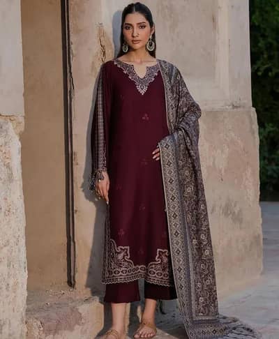  Beautiful Izel 3-Piece Embroidered Lawn Suit (Unstitched) 