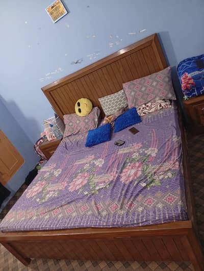 Complete Bed Room Set with side tables, wardrobe, divider